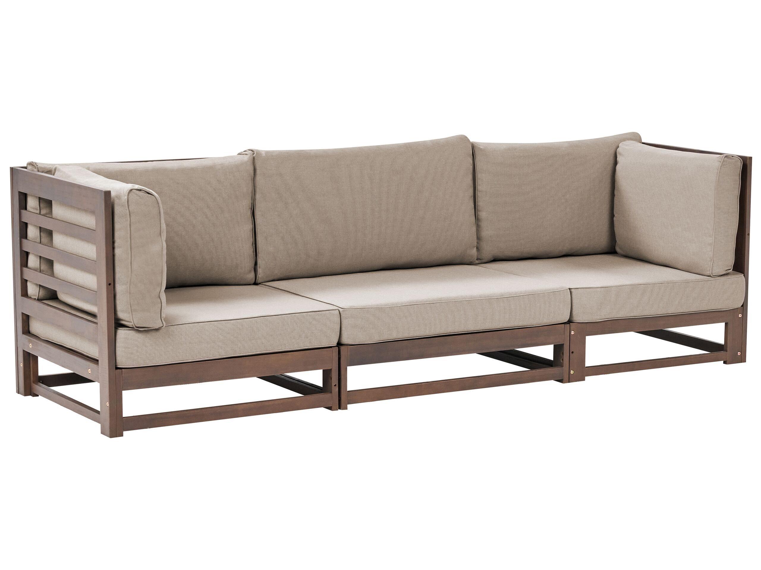 Beliani 3 Sitzer Sofa aus FSC® zertifiziertes Akazienholz Modern TRANI  