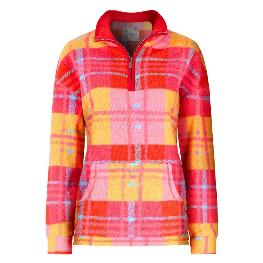 Joe Browns Top in Pile a Quadri con Mezza Zip  