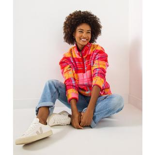 Joe Browns Top in Pile a Quadri con Mezza Zip  