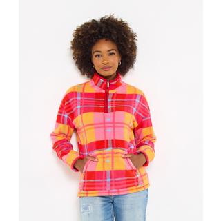 Joe Browns Top in Pile a Quadri con Mezza Zip  