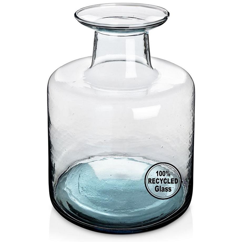 Vaso in vetro riciclato dalla bellissima tonalità blu