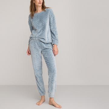 Pyjama en maille polaire effet torsades