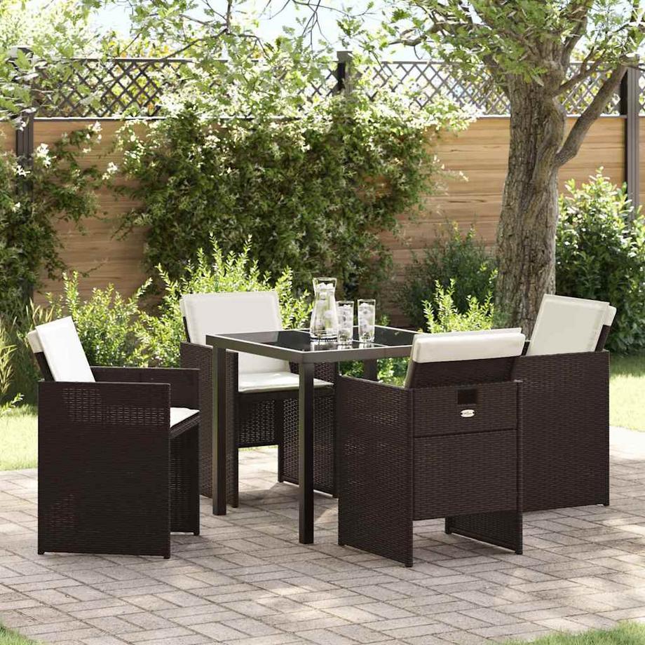 VidaXL Ensemble de salle à manger pour jardin poly rattan  