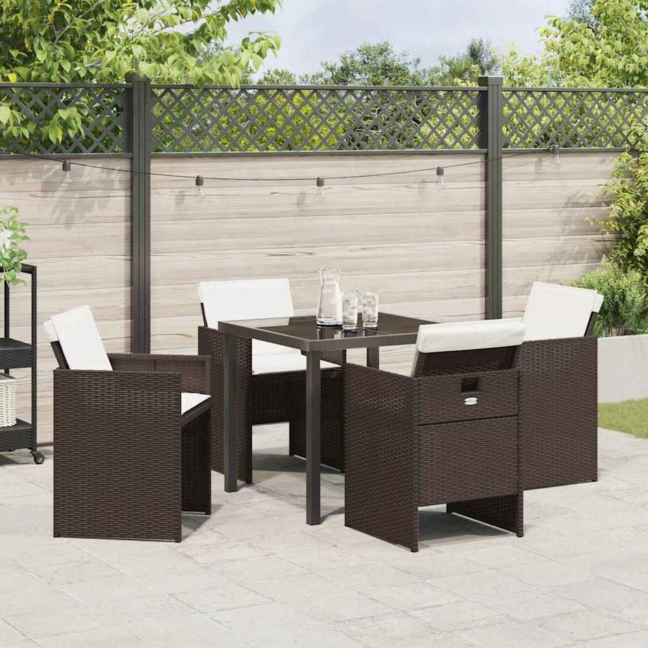 VidaXL Ensemble de salle à manger pour jardin poly rattan  