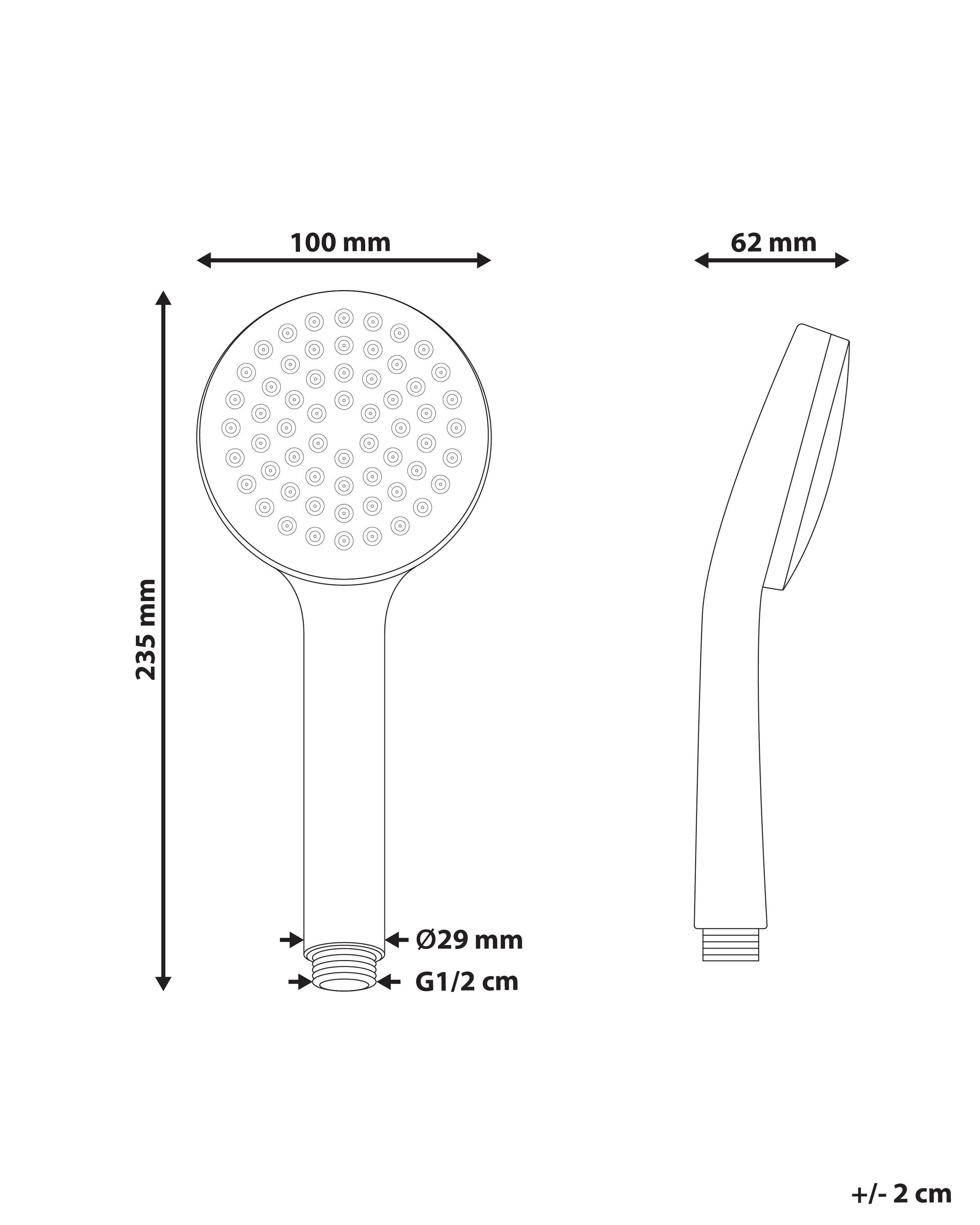Beliani Kit doccia con soffione e flessibile en ABS (materiale sintetico resistente) Classico AYPATE  