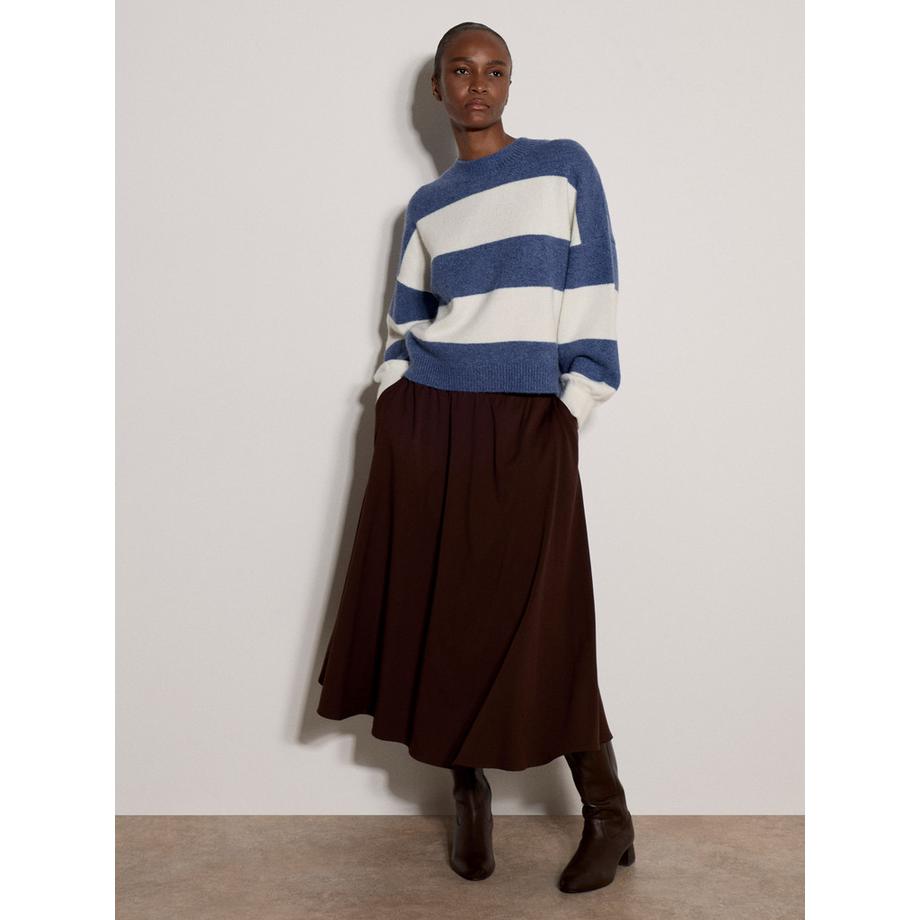 Pull oversize à grosses mailles rayé