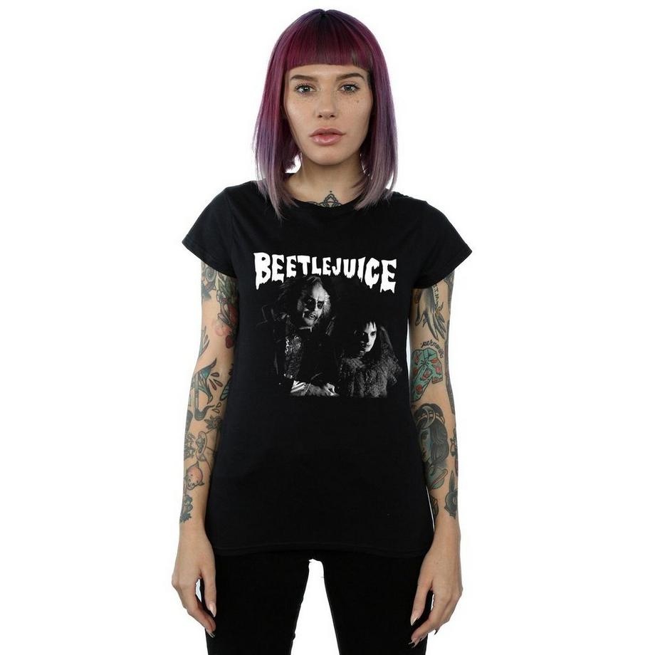 Beetlejuice T-Shirt Stampata a Maniche Corte  