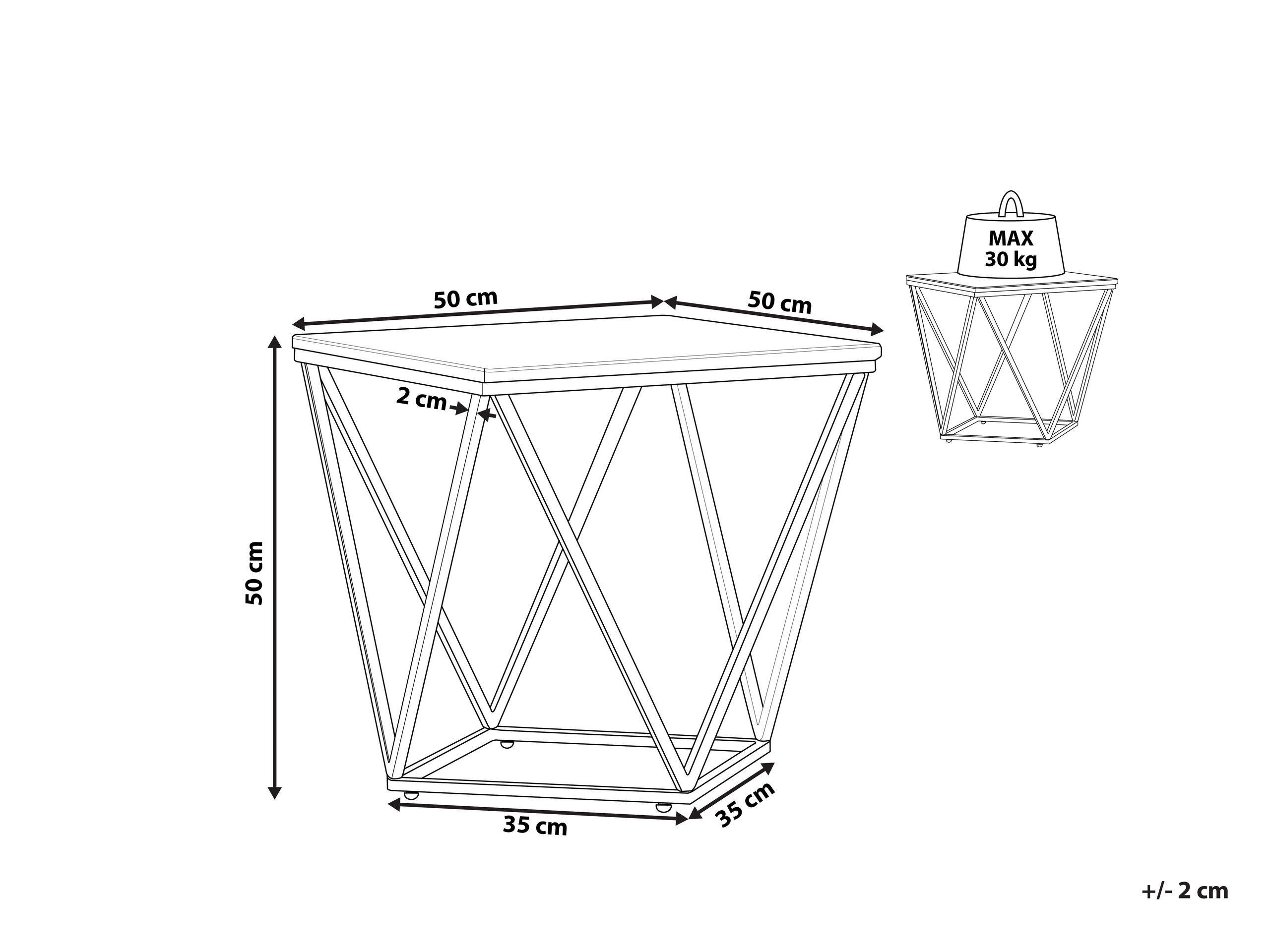 Beliani Table d'appoint en MDF Moderne MALIBU  