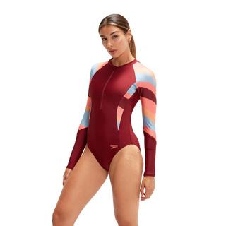 speedo  einteiliger badeanzug mit langen ärmeln, damen 