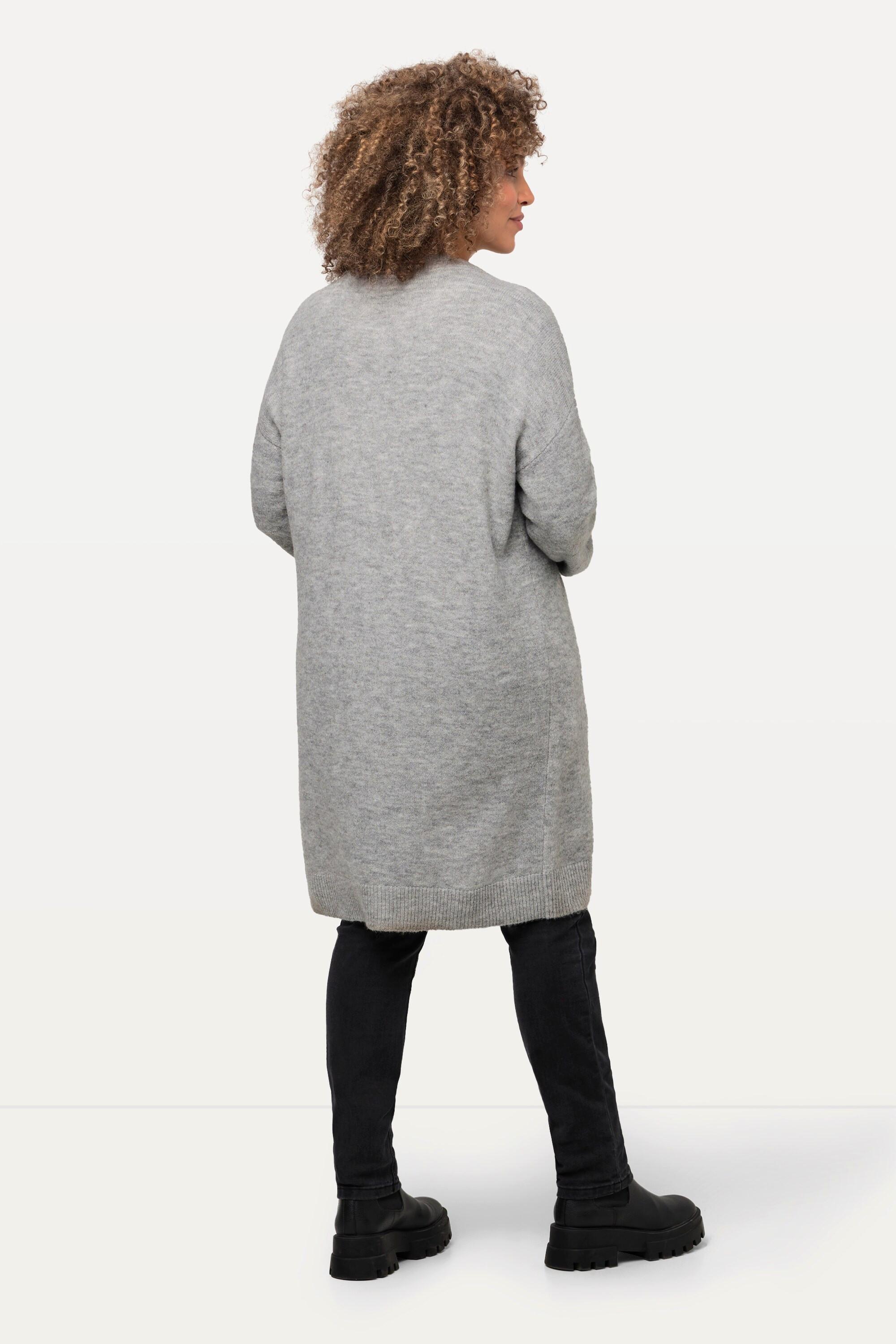 Ulla Popken Cardigan Boxy Maglia Fine Bottoni Scollo V  