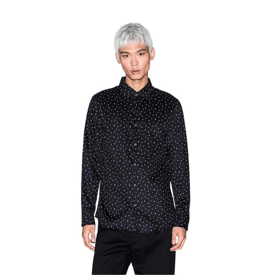 Armani Exchange  Camicia A Pois Manica Lunga 