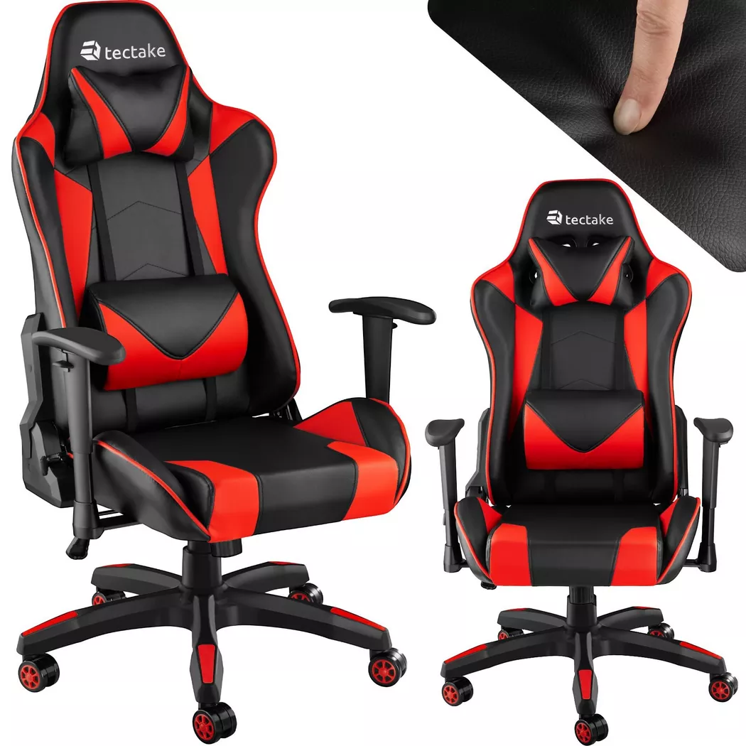 Tectake – Premium Racing Bürostuhl Twink, 68cm, Rot