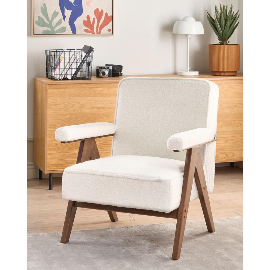 Beliani Poltrona en Bouclé Retrò EVJE  