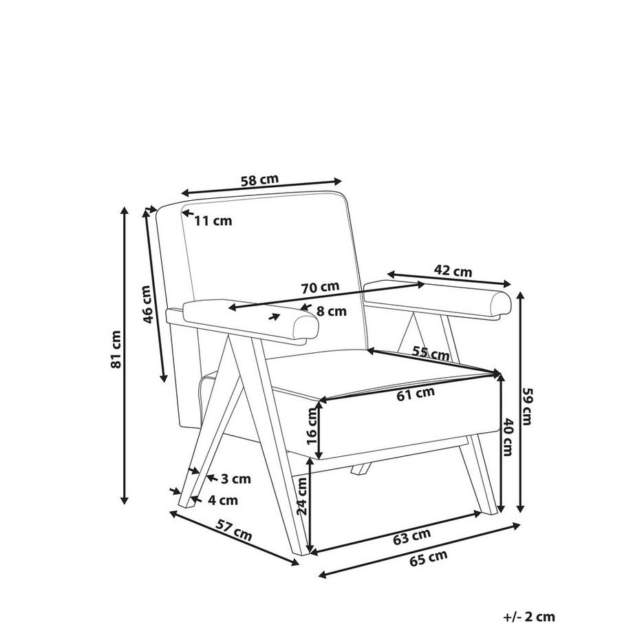 Beliani Poltrona en Bouclé Retrò EVJE  