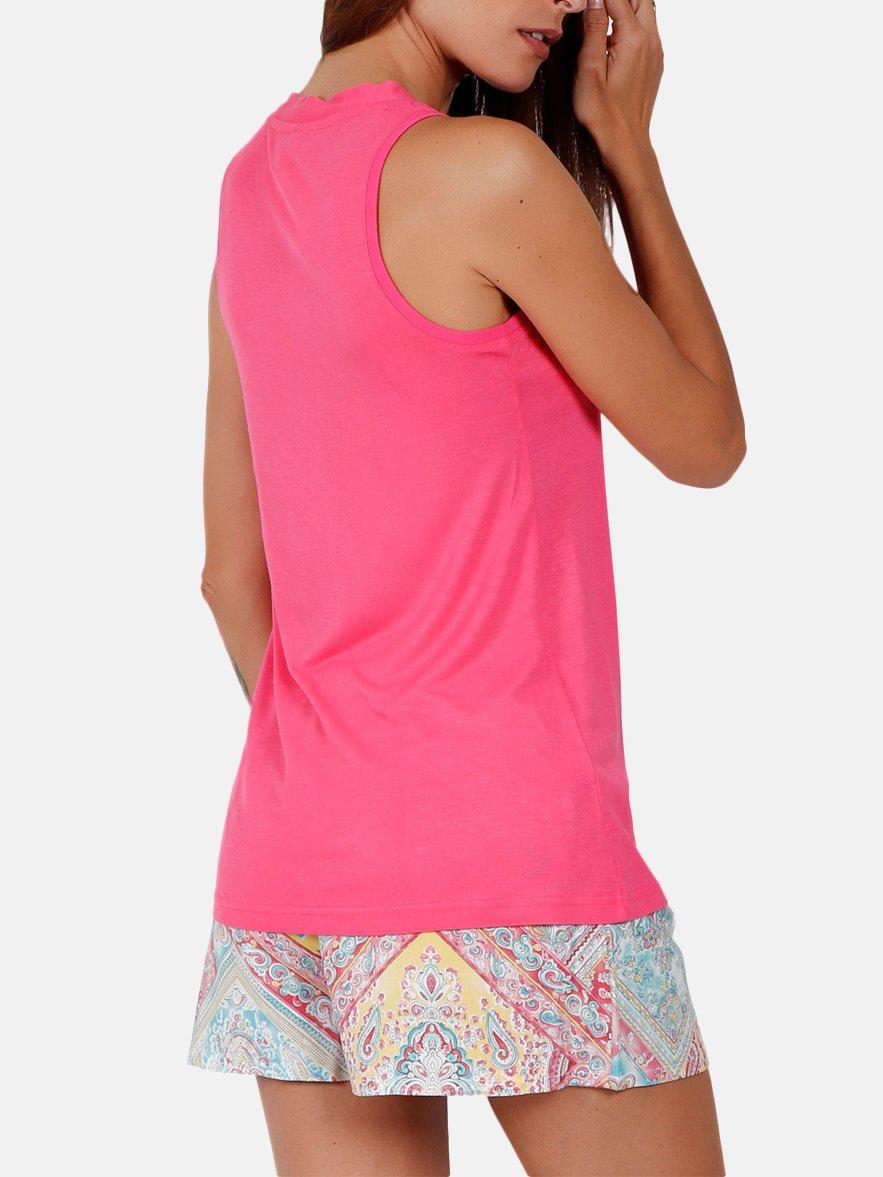 Admas  Pyjama-Shorts Tanktop Colored Diamonds rosa 