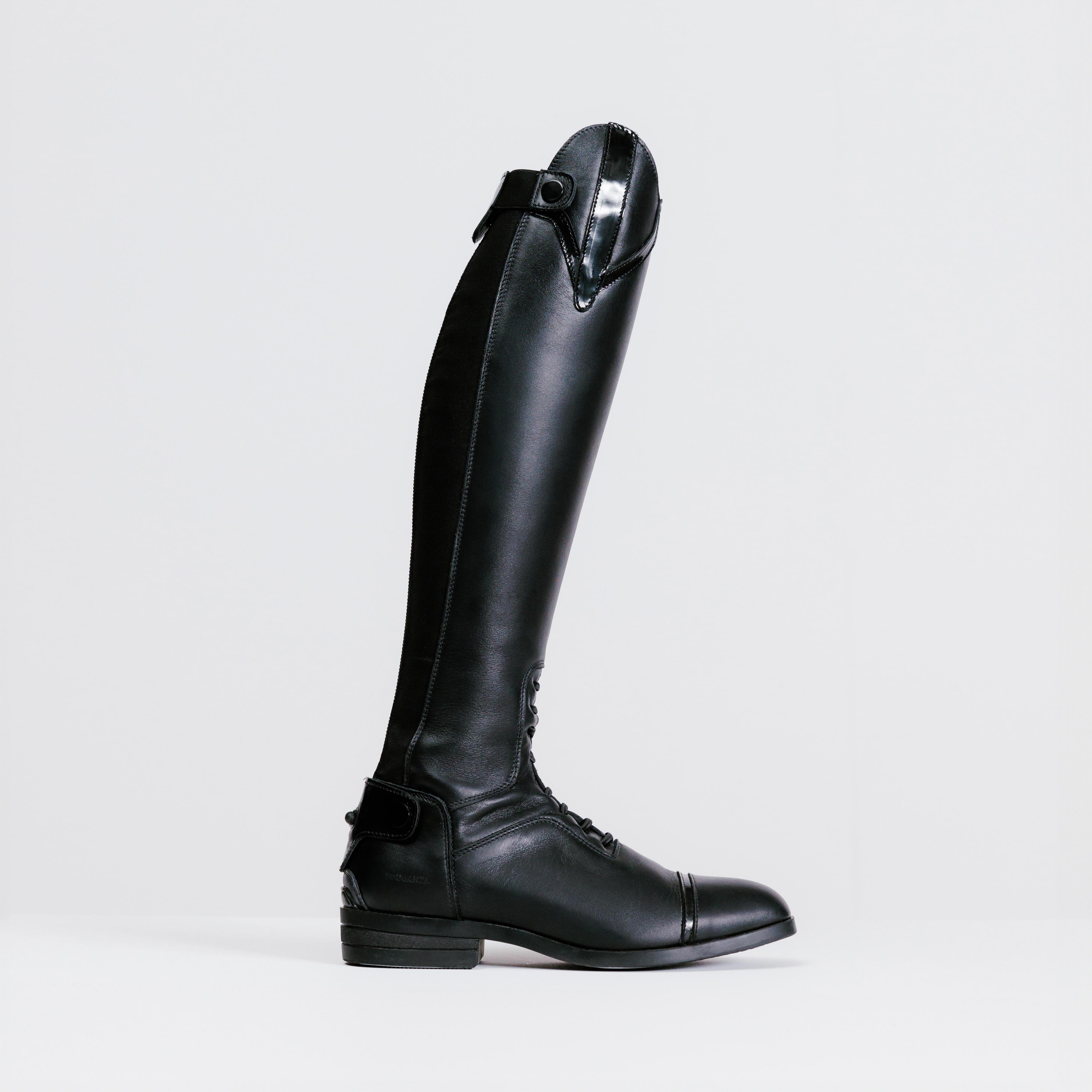 FOUGANZA  Bottes d'équitation femme cuir hautes 