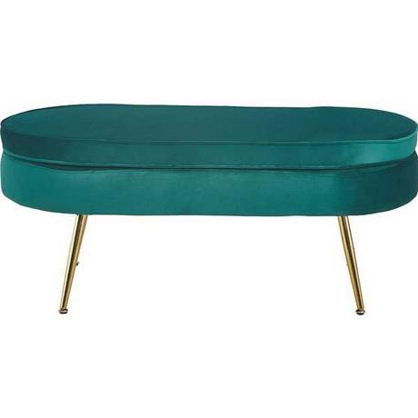 mutoni Pouf ovale velours vert  