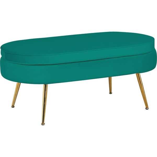 mutoni Pouf ovale velours vert  