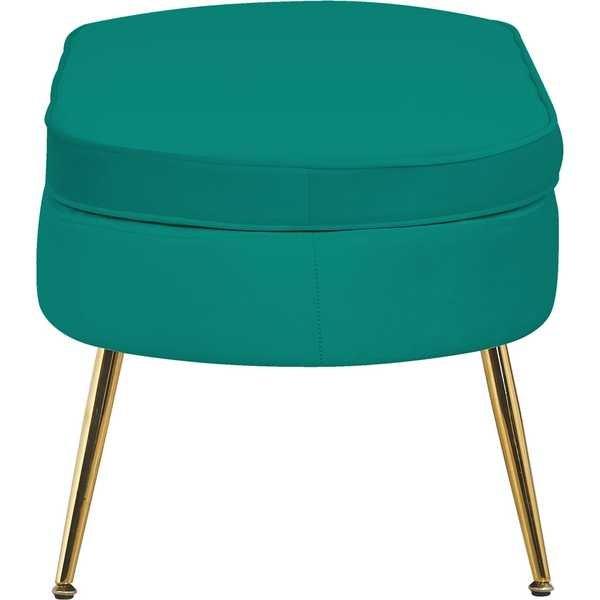 mutoni Pouf ovale velours vert  