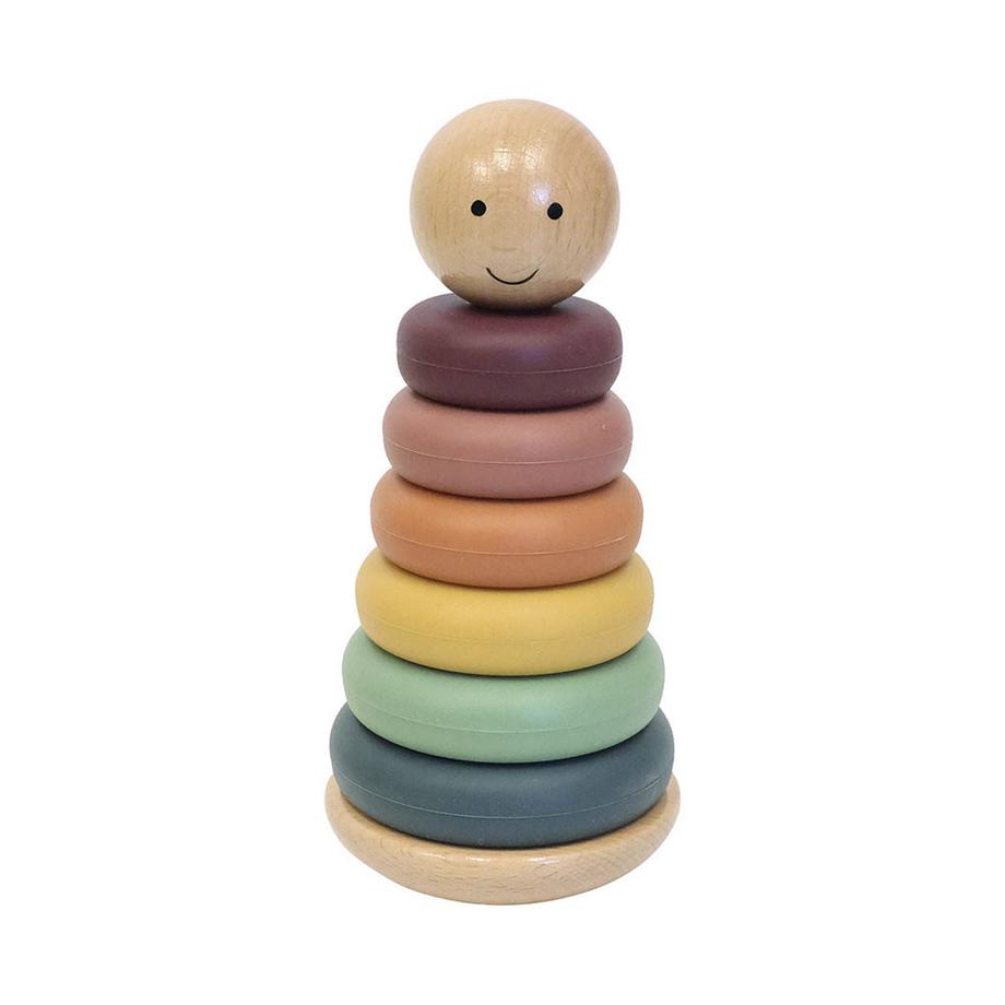 SpielMaus  Stehauf-Stapelturm Silikon 8 Teile 