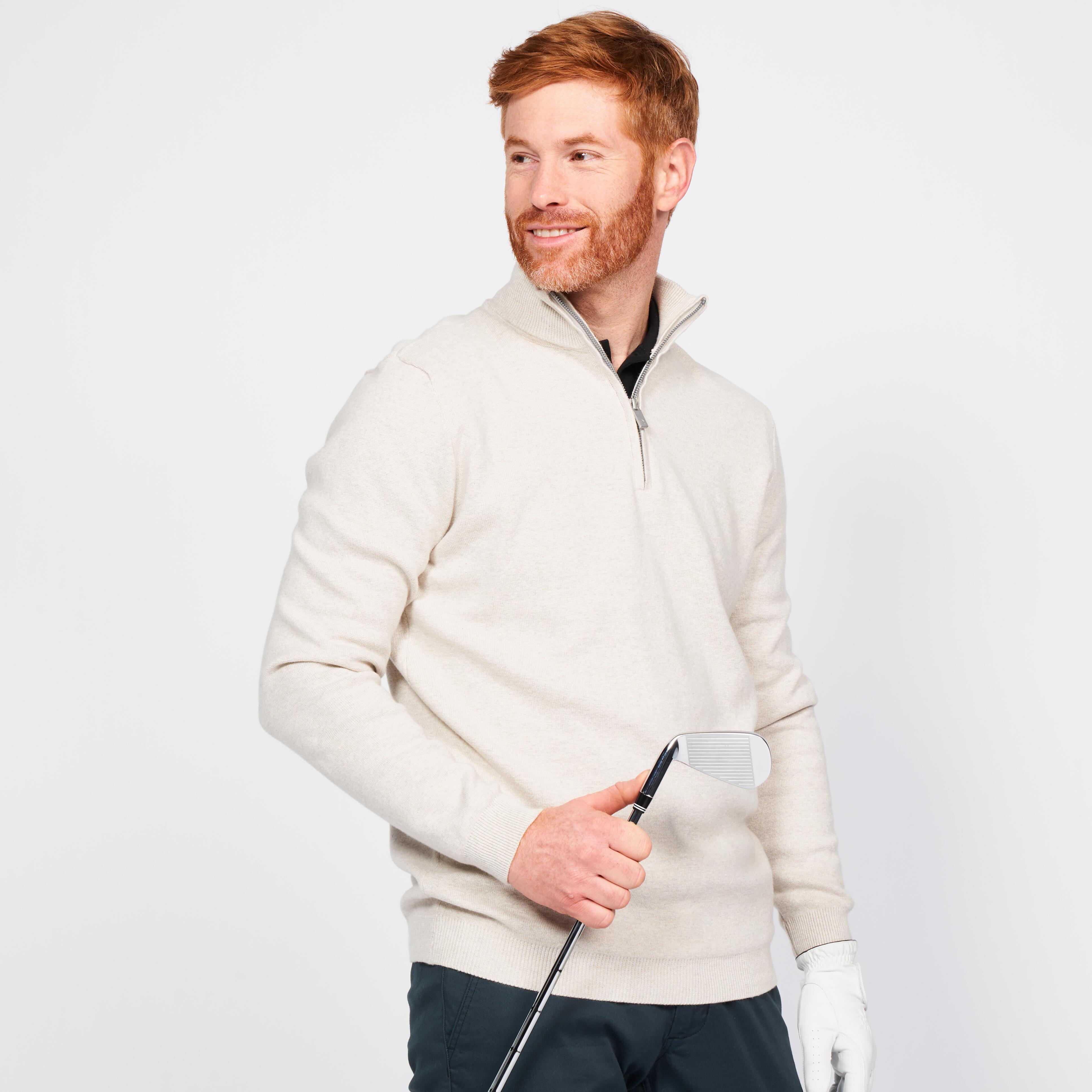 INESIS  Pullover uomo golf mezza zip cotone 
