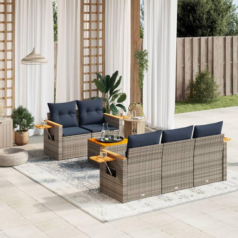 VidaXL Ensemble de canapés de jardin rotin synthétique  
