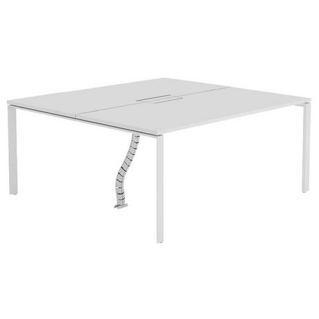 Vente-unique Schreibtisch Bench-Tisch für 2 Personen - L. 160 cm - Weiß - DOWNTOWN  