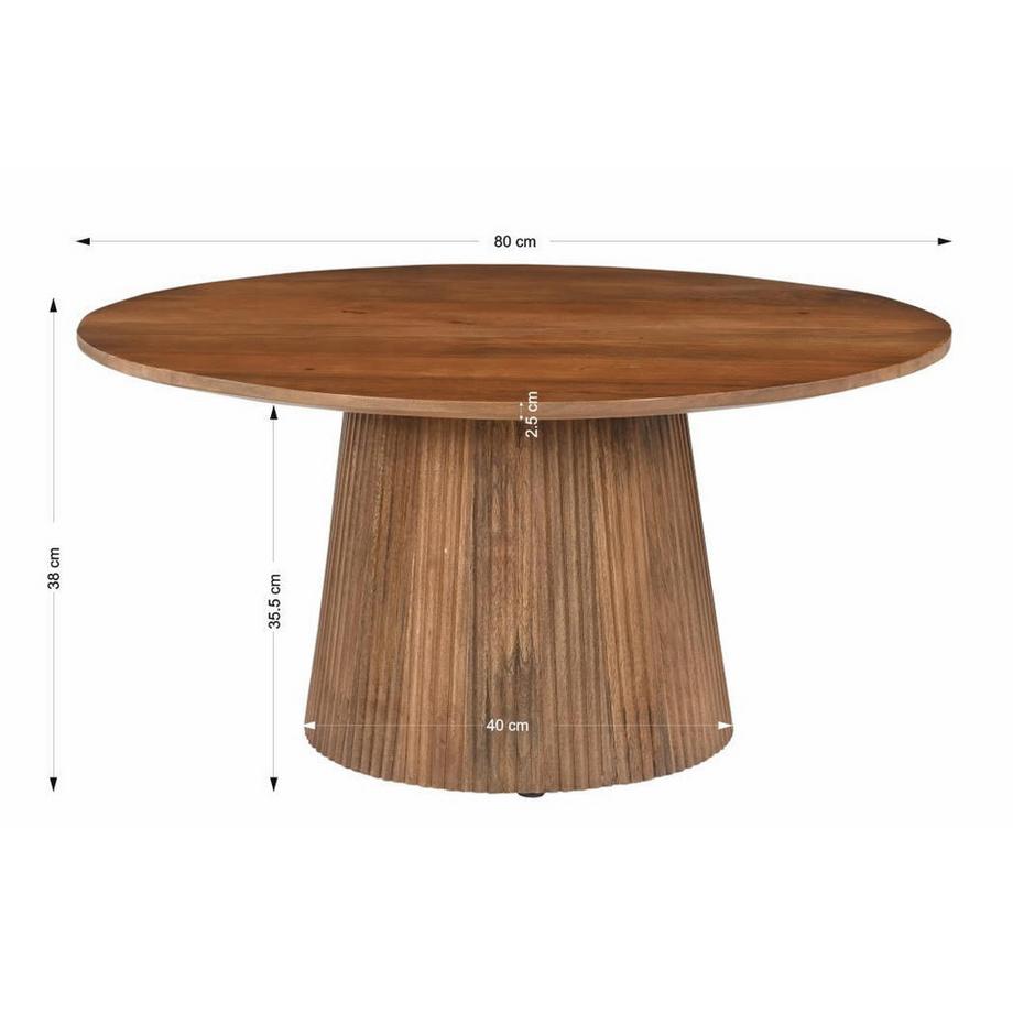 mutoni Couchtisch Luminia natur 80x80  