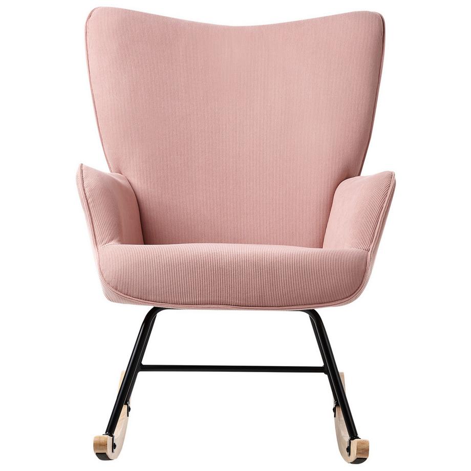 Beliani Poltrona a dondolo en Velluto a coste Retrò ARSET  