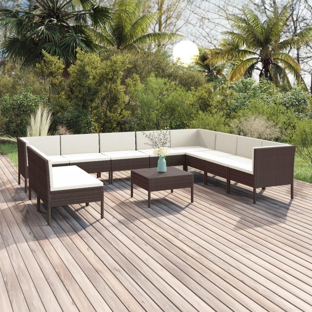 VidaXL Garten-sofagarnitur poly-rattan  