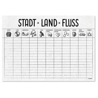 trendform Papiertischset STADT-LAND-FLUSS Block mit 50 Blatt  