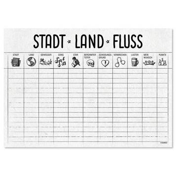 Papiertischset STADT-LAND-FLUSS Block mit 50 Blatt