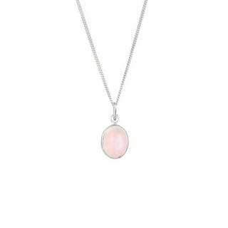 Elli  Collier Pendentif Solitaire Élégant Avec Quartz Rose 