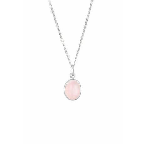 Elli  Collier Pendentif Solitaire Élégant Avec Quartz Rose 