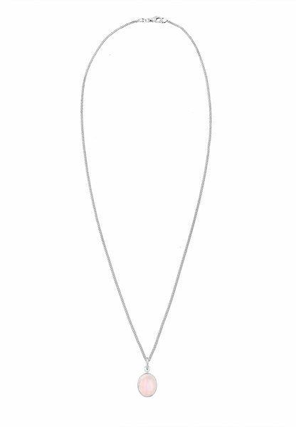 Elli  Collier Pendentif Solitaire Élégant Avec Quartz Rose 