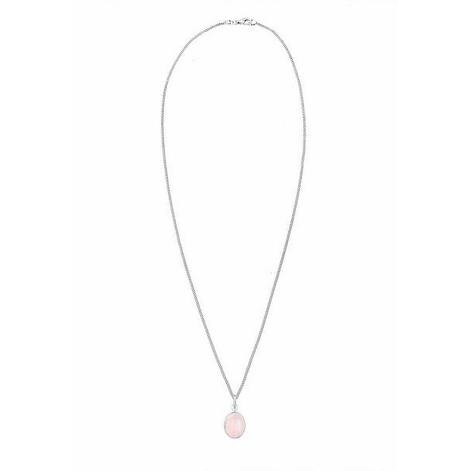 Elli  Halskette Basic Anhänger Rosenquarz 