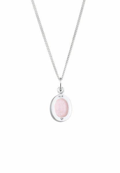 Elli  Collier Pendentif Solitaire Élégant Avec Quartz Rose 