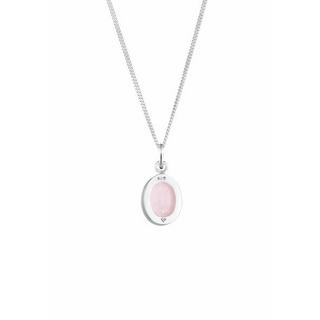 Elli  Collier Pendentif Solitaire Élégant Avec Quartz Rose 