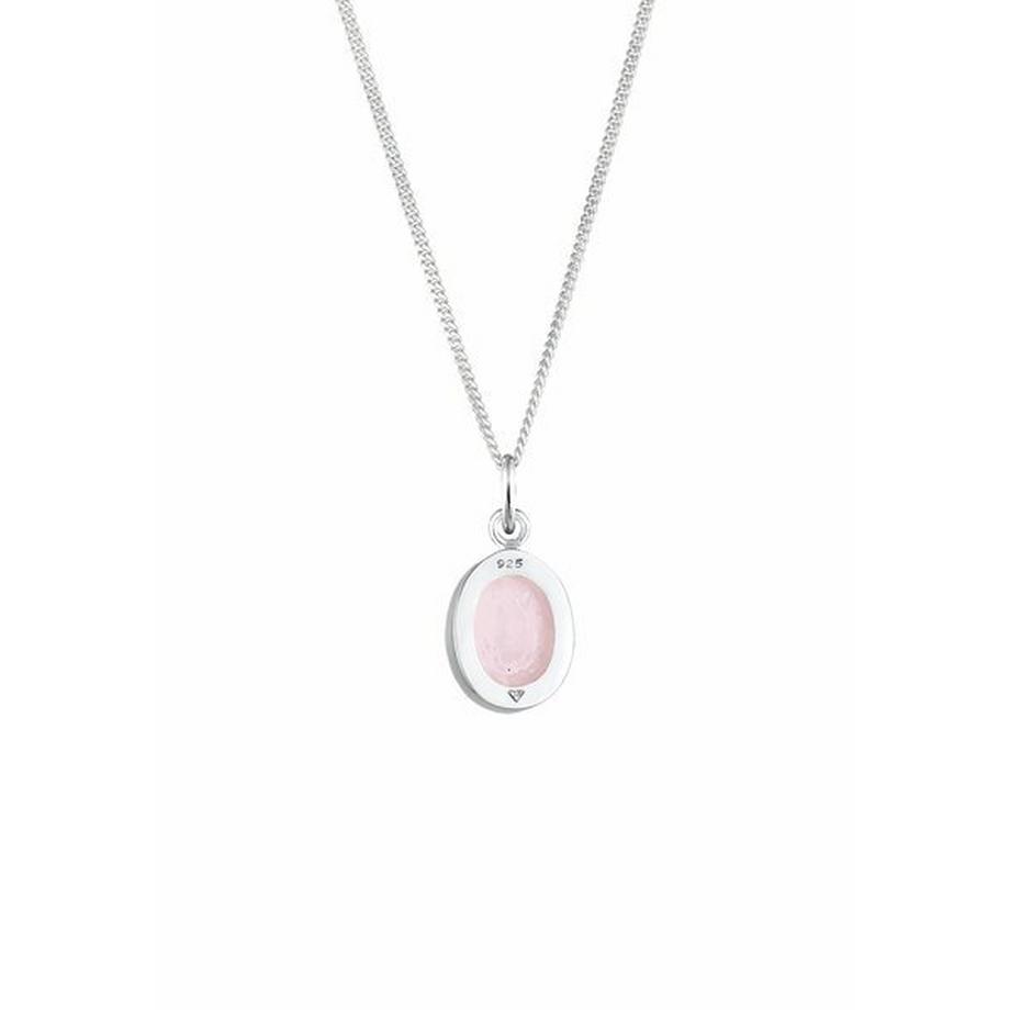 Elli  Halskette Basic Anhänger Rosenquarz 
