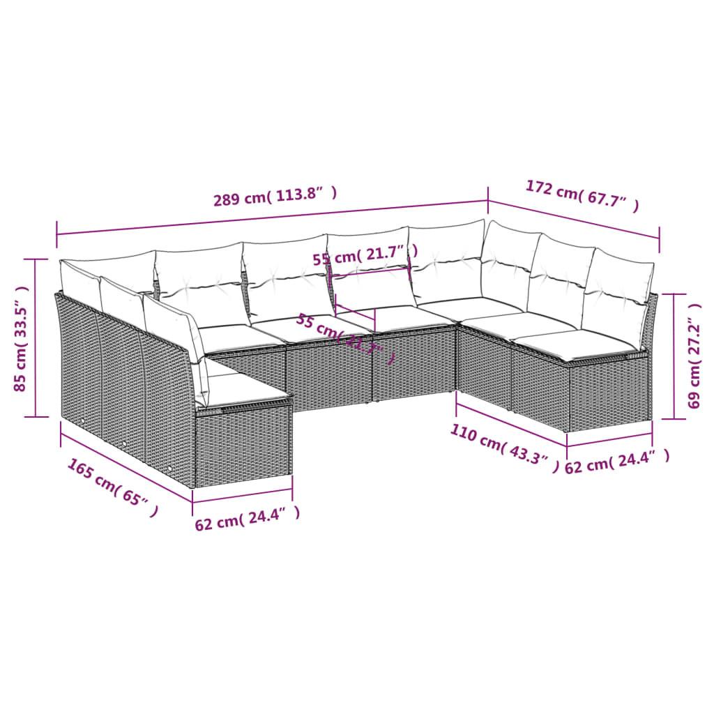 VidaXL set divano da giardino Polirattan  