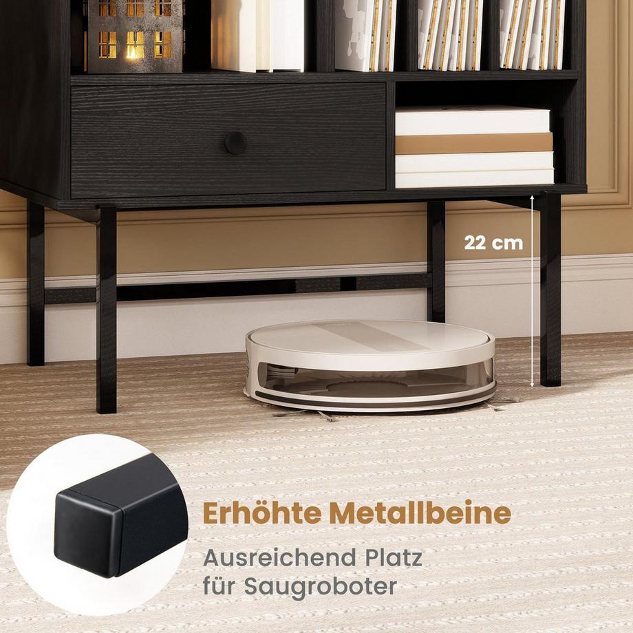 Northix Support pour tourne-disque vinyle avec rangement  