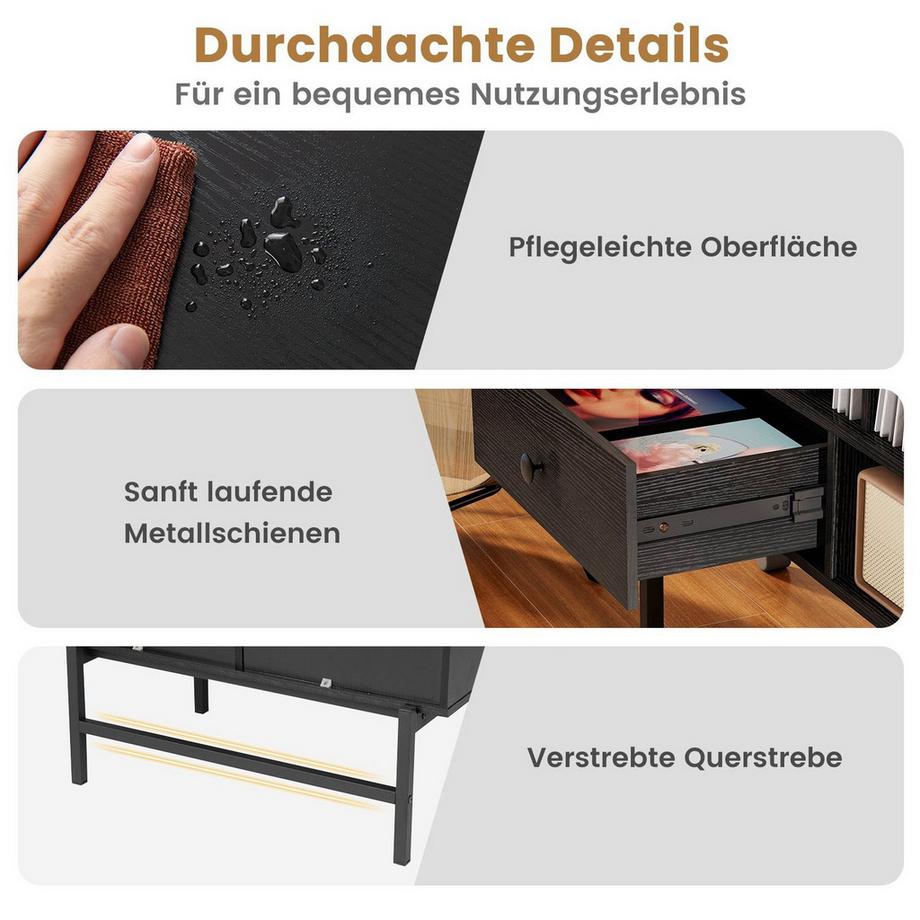 Northix Support pour tourne-disque vinyle avec rangement  