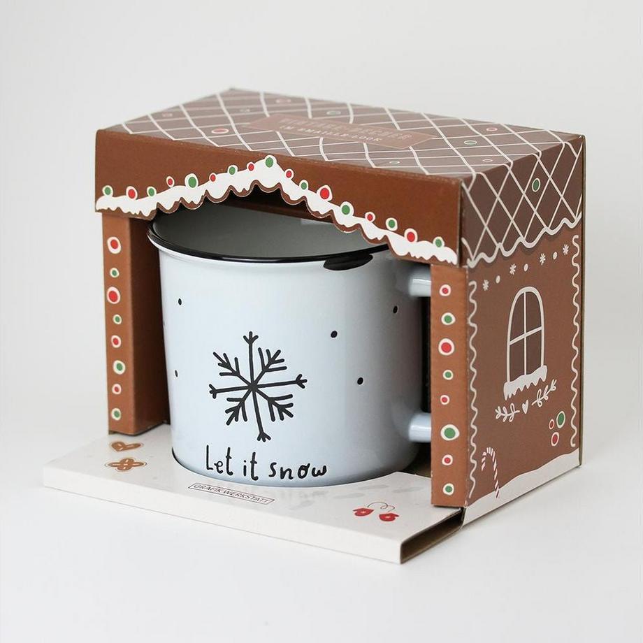 Grafik Werkstatt Vintage Becher Weihnachten, Let it snow  