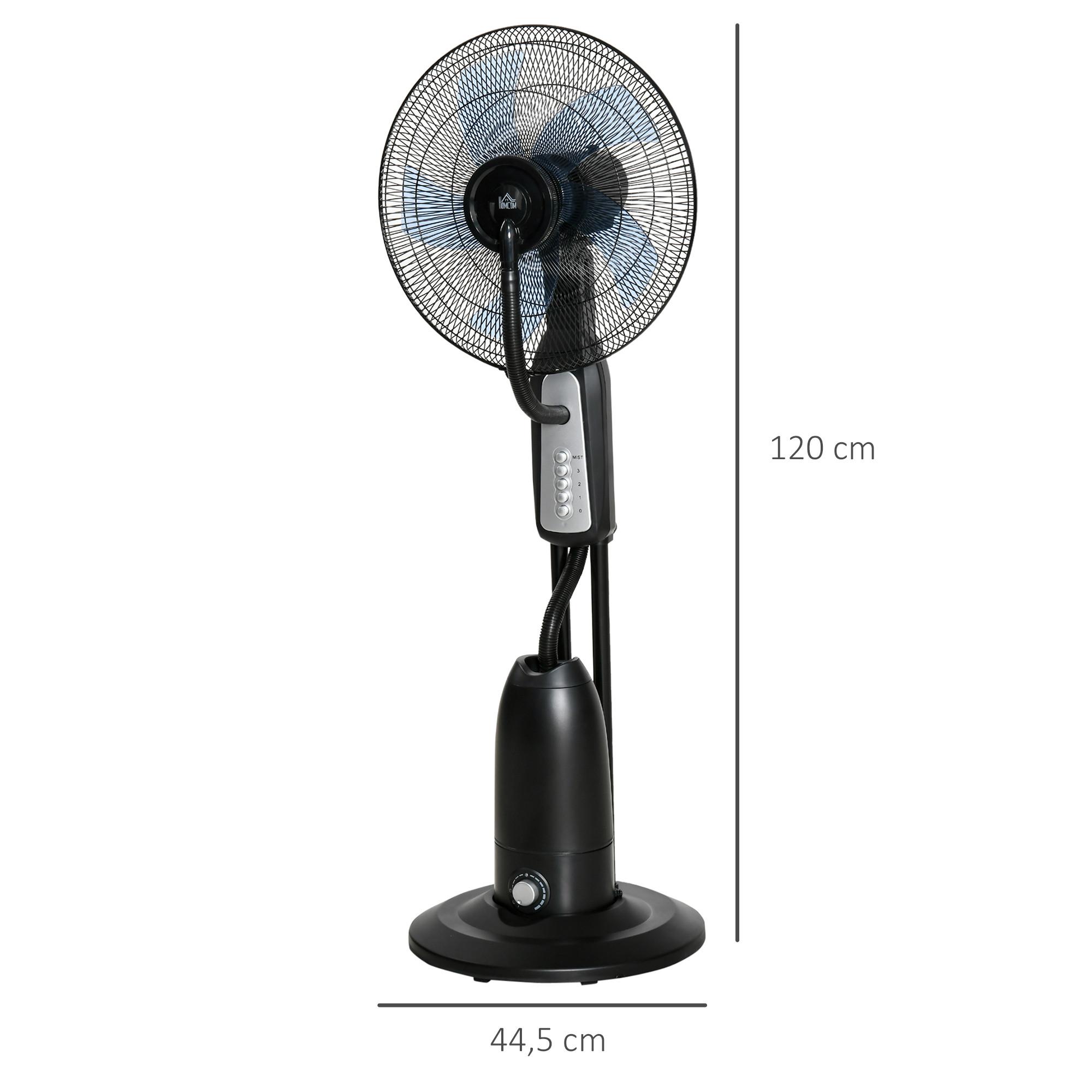 HOMCOM Standventilator, Metall, Schwarz+Silber  