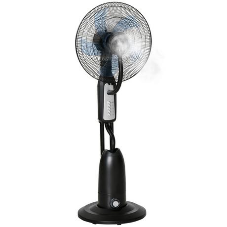 HOMCOM Ventilateur sur pied, métal, noir+argenté  