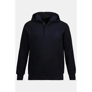 JP1880  Hoodie, Flammsweat, Kapuze, Knopfleiste 