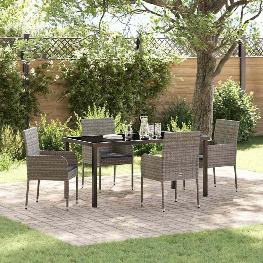 VidaXL Ensemble de salle à manger pour jardin poly rattan  