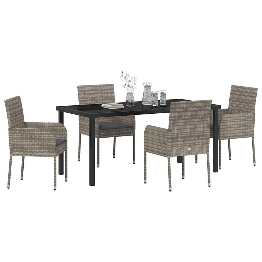 VidaXL Ensemble de salle à manger pour jardin poly rattan  