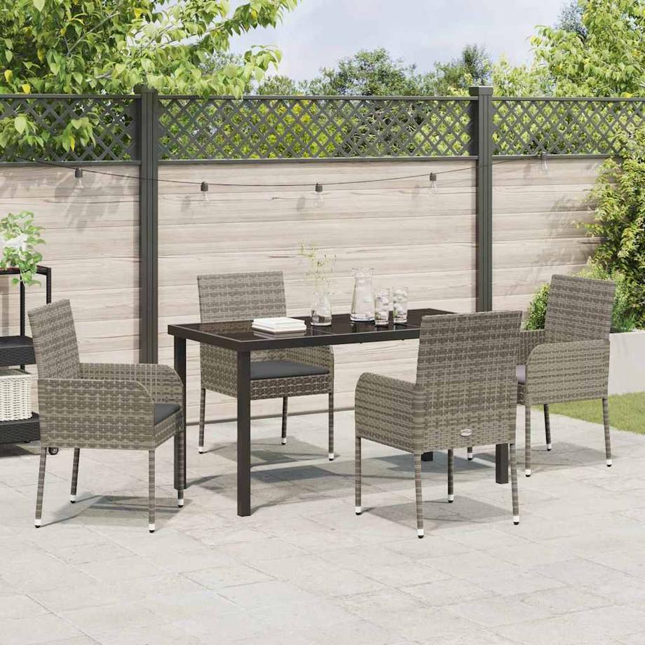 VidaXL Ensemble de salle à manger pour jardin poly rattan  