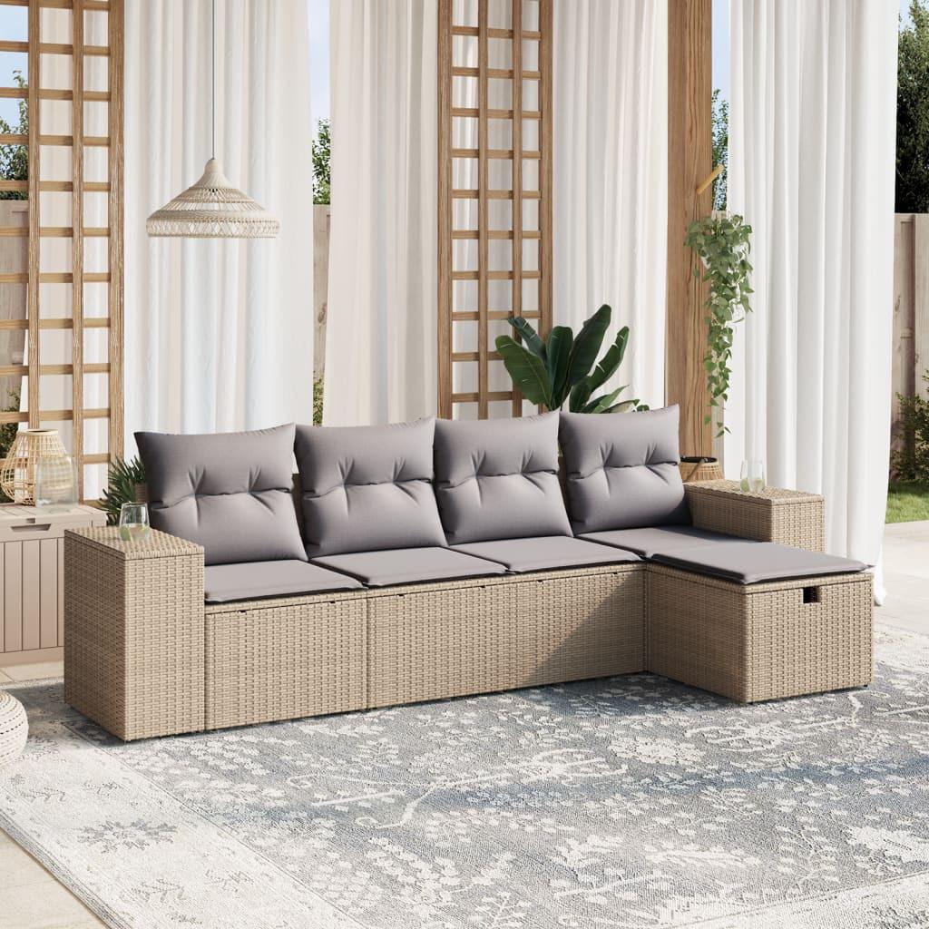 VidaXL Ensemble de canapés de jardin rotin synthétique  